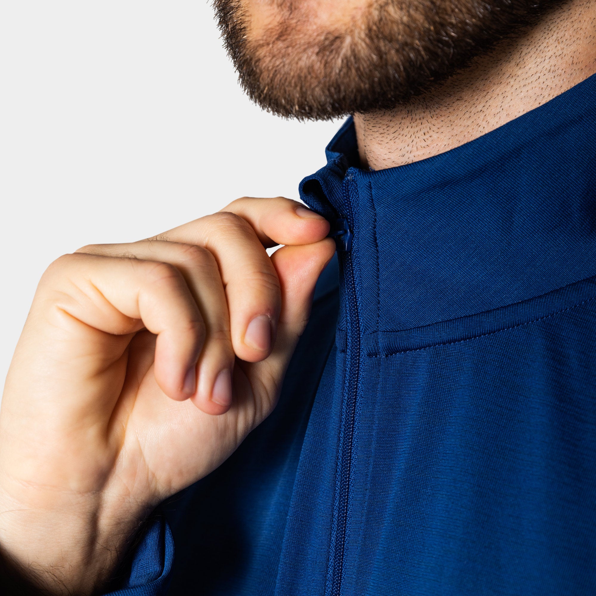 liiteGuard RE-LIITE 1/4 ZIP SHIRT (MEN) Zippers Blue melange